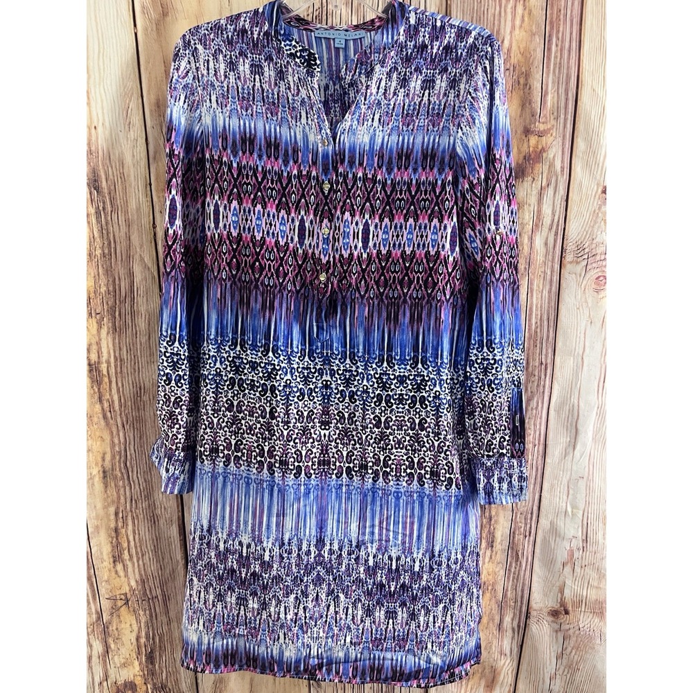 Antonio Melani Women's Long Sleeve Multicolor Tunic  Dress Size 4
